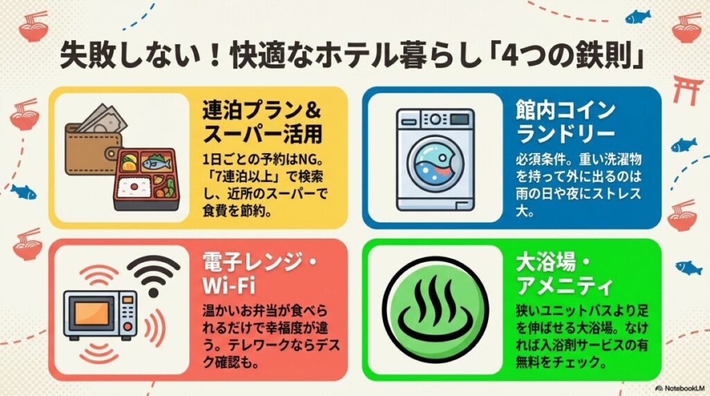 失敗しない!福岡で安い1週間ホテル暮らしを選ぶ4つのコツ