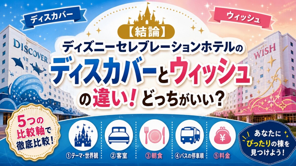 【結論】ディズニーセレブレーションホテルのディスカバーとウィッシュの違い!どっちがいい?