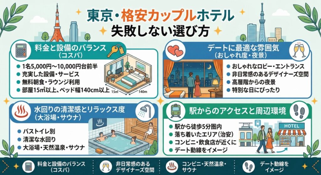 ホテルが安い東京のカップル向け宿の「失敗しない選び方」